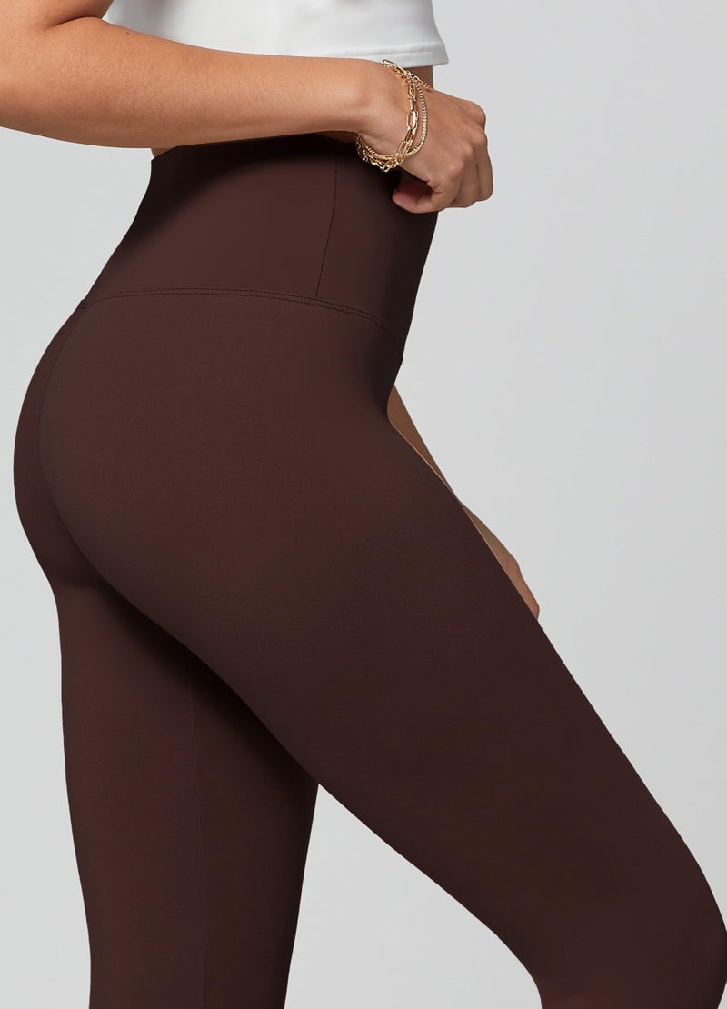 Conceited Capri Leggings for Women - Soft - High Waist Tummy Control - Essential - Regular and Plus Size - Brown - Small - Medium - Image 4